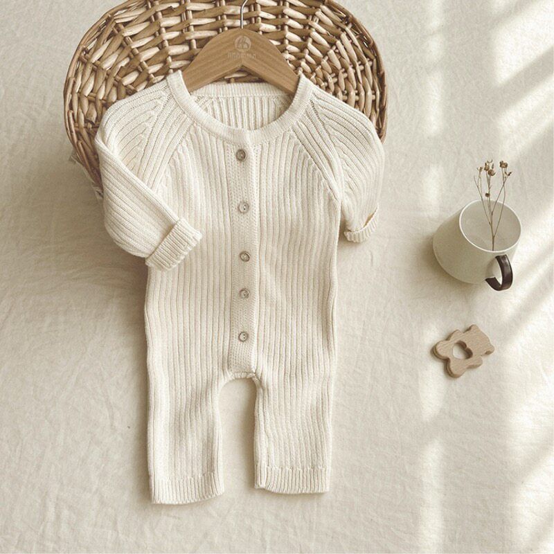Trendy Baby Romper Sweater for Autumn and Winter, Stylish Korean-Style Knit Jacket for Full Month and 100-Day Photoshoots