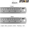 Stainless Steel Ruler Set 6 8 12 16 20 Inch Metal Rulers High Precision Double-Sided Graduation Scale Office Drawing Tools