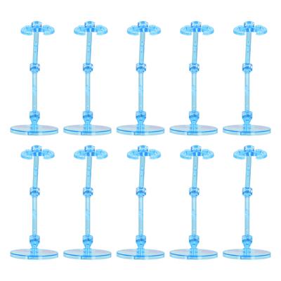 10PCS Support pour Figurine d'Action Plastique Transparent Modèle de Poupée Support Présentoir Base pour Poupées 6 Pouces Bleu