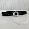 Trendy Pearl Buckle Womens Belt Elegant Casual Soft Pu Leather For Outfit Every