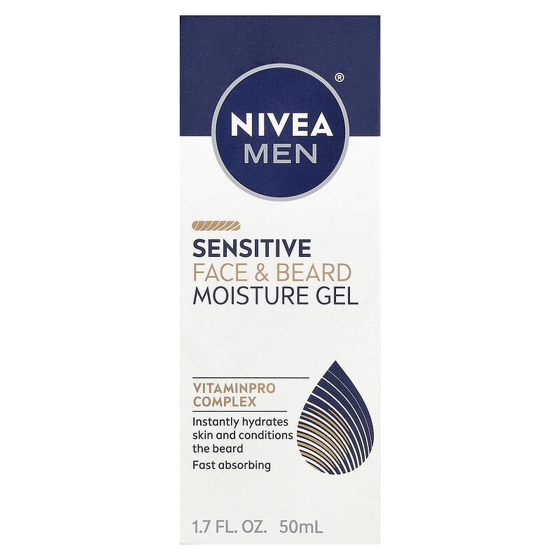 Men, Sensitive Face & Beard Moisture Gel, 1.7 fl oz (50 ml)