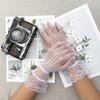 Elegant Women Ultra-Thin Summer Driving Cycling White Black Sunscreen Gloves Female Anti-UV Elasticity Lace Mesh Gloves