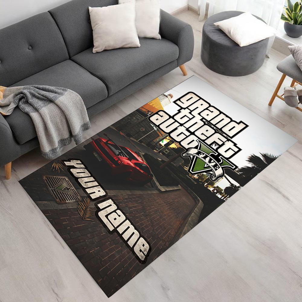 Grand Theft Auto Customizable Name Carpet Perfect for Dormitory Playrooms Outdoor Entryway Antislip Carpet Office home decor