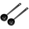 Uxcell Measuring Spoons, Set of 2, 30ml, Long Handle Table SpoonTeaspoonCoffee Spoon, for Coffee Powder, Tea, Sugar, Cooking, and Baking, Black