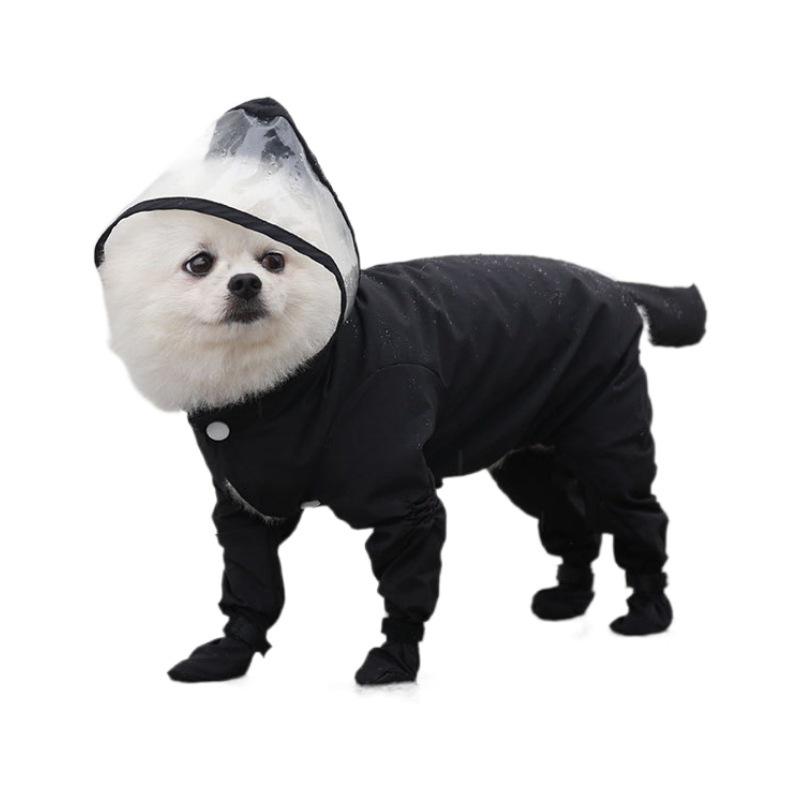 Four-Legged Waterproof Raincoat with Built-in Boots for Pets - All Season Use for Cats & Dogs