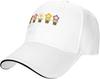 Cute Smiley Flowers Potted Plants Baseball Cap Polyester Adjustable Trucker Hat for Adults