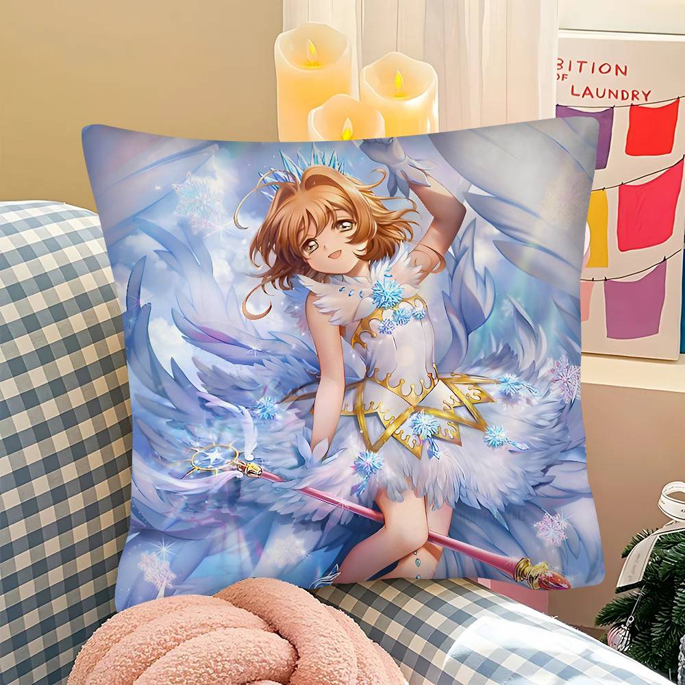 Anime Cardcaptor Sakura Pillow Case Square Pillow Bedroom Sofa Leisure Comfort Cushion Car Living Room Home Decoration