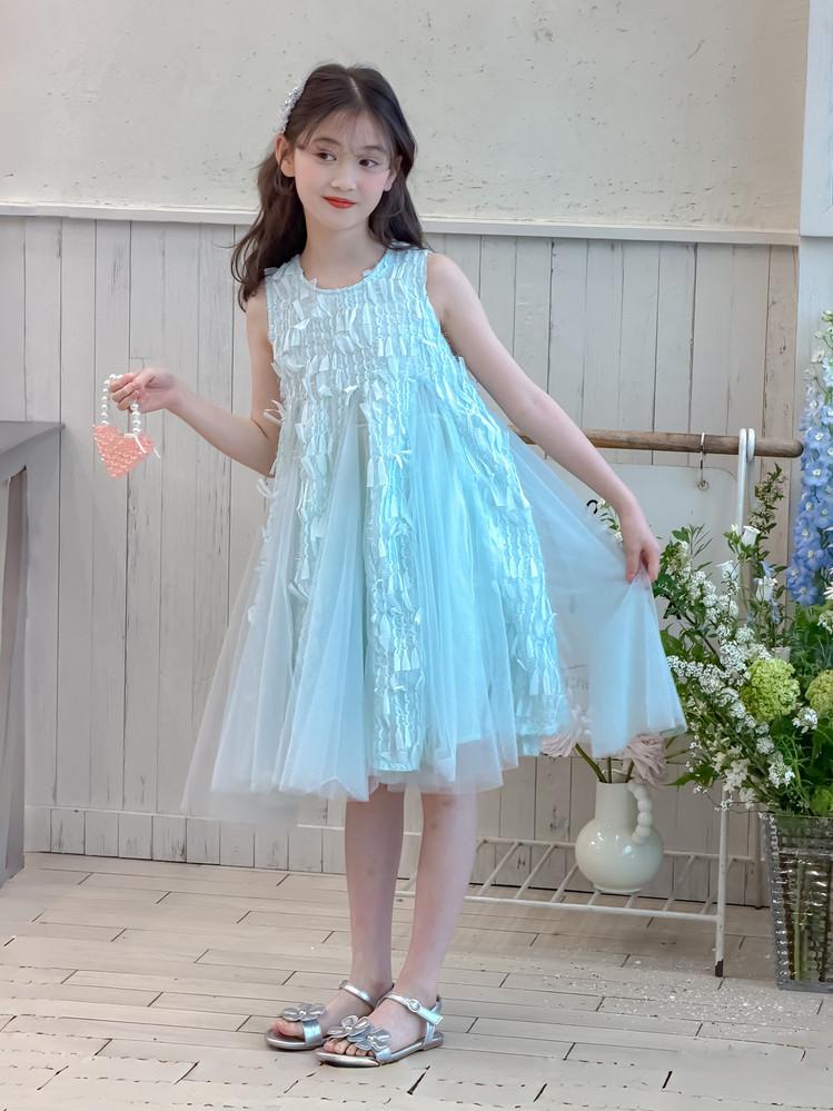 Girls' dress 26 summer new shiny mesh princess dress elegant fairy dress big children's dress