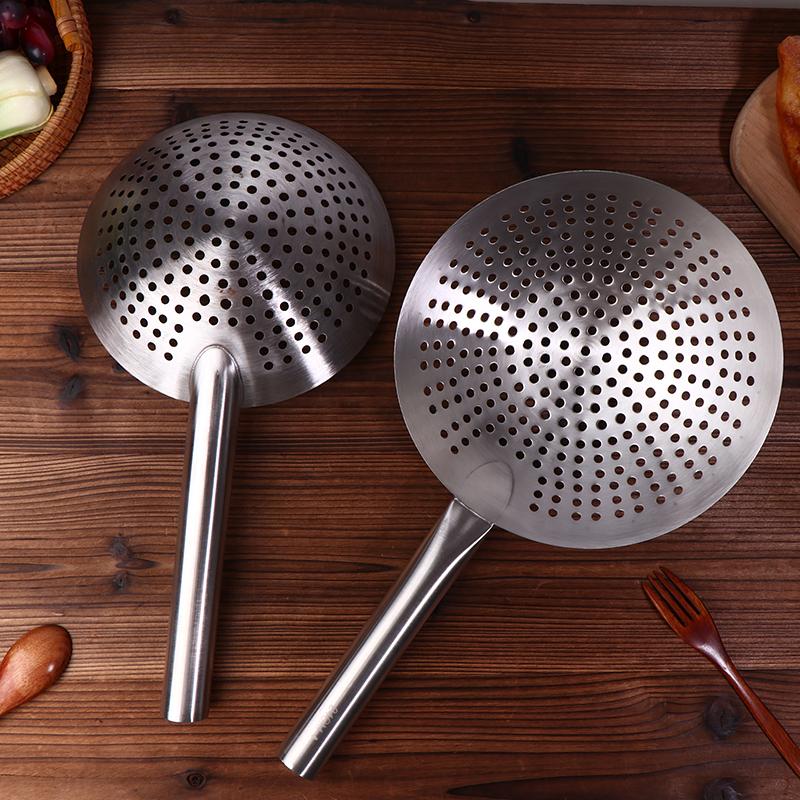 Thickened 304 Stainless Steel Noodles Spoon Colander With Long Handle Oil Skimmer Food Strainer Sieve Skimmer Scoop Kitchen Tool