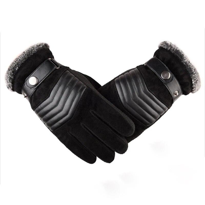 Winterhandschuhe für Herren, Touchscreen, warme Freizeithandschuhe, Fäustlinge für Herren, Outdoor-Sport, Vollfinger-Einfarbig