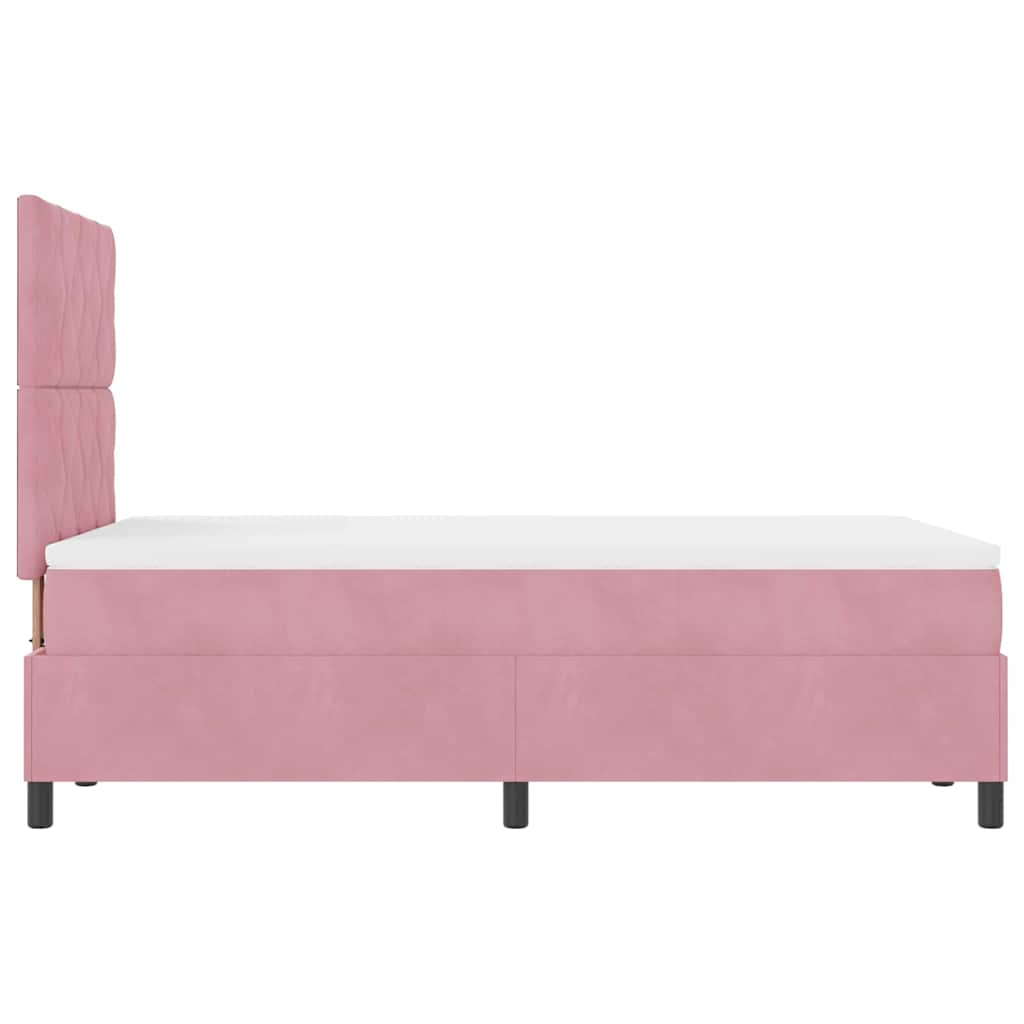 Box Spring Bed with Headboard Pink 120 x 200 cm Velvet