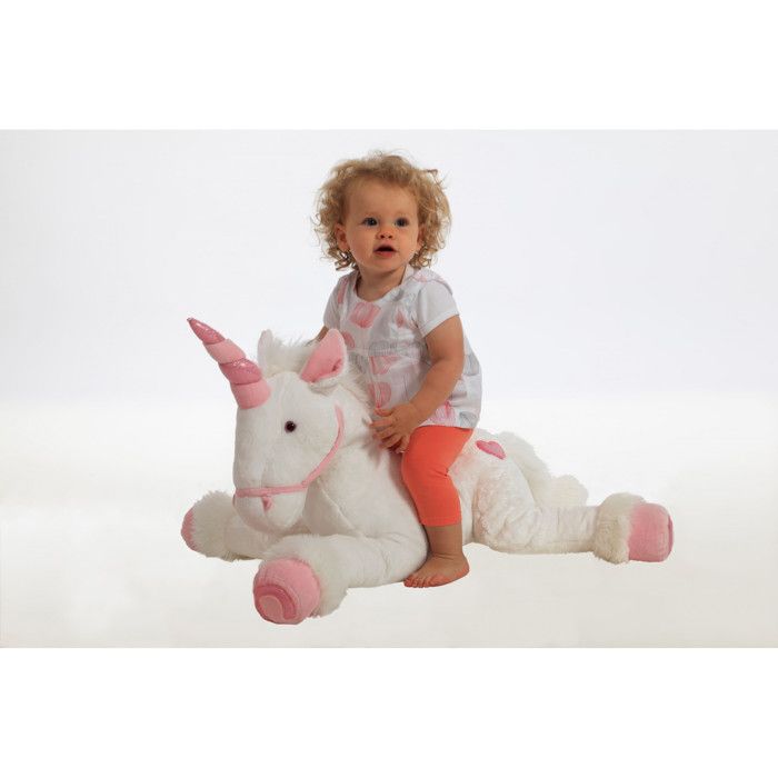 Peluche - Licorne Rose - 80 Cm