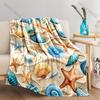 3D Printing Ocean Beach Starfish Theme Blanket Bedroom Sofa Livingroom All Seasons Shawl Blanket Birthday Holiday Gifts for Kids