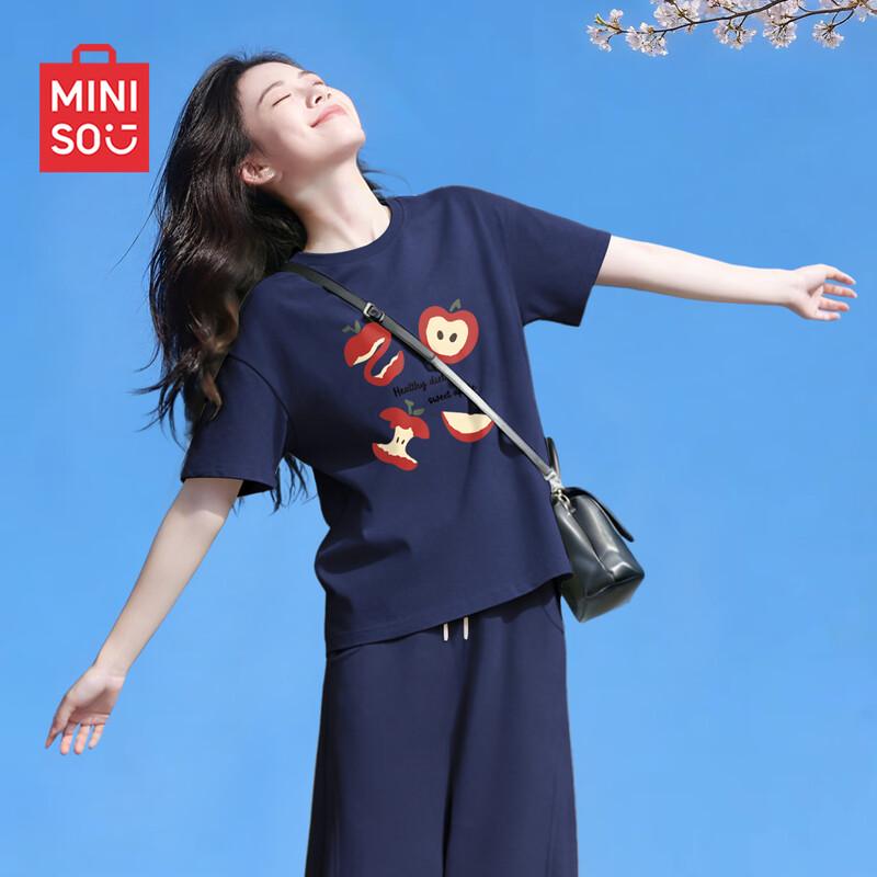 MINISO Women's Versatile Pure Cotton Short Sleeve T-Shirt