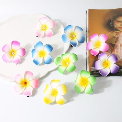 Mid Size Flower Hair Clip Frangipani Girls Duckbill Clip Sweet Gradient Flower Hairpins  Vacation