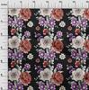 oneOone Cotton Flex Black Fabric Leaves|Lotus & Rose Floral Quilting Supplies Print Sewing Fabric By The Yard 40 Inch