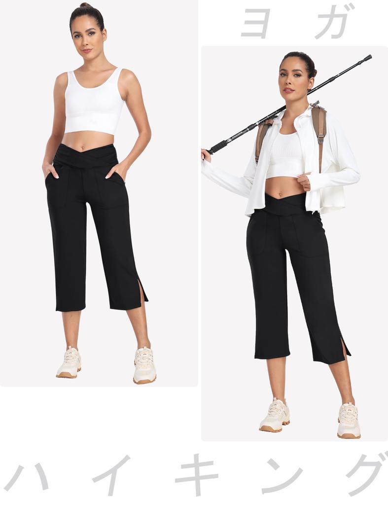 YIRUIYA Yoga High Plus with Slimming Legs Women's Pants, 3/4 Length, Waist, Sportswear, Stretch, Sizes, Pockets,