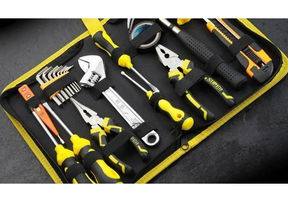 Multifunctional Home Tool Set: Manual & Electrician Tools with Bag