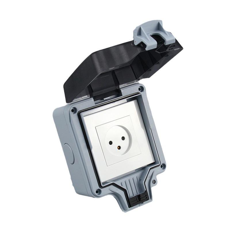 Israel Standard IP66 Waterproof Outdoor Socket, 3-Hole Double 86 Type & 146 Type Plug, Surface-Mounted Rainproof Socket