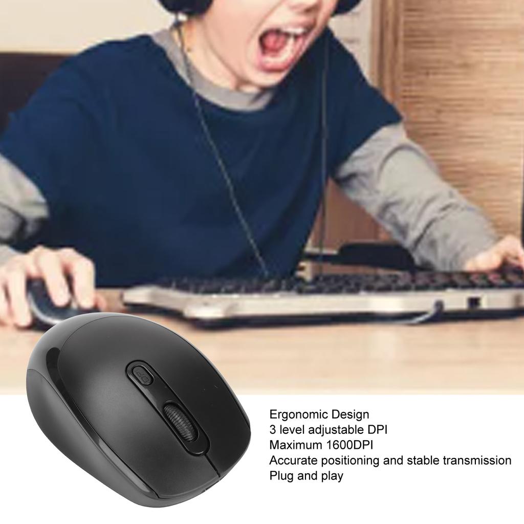 Wireless Mechanical Mouse Ergonomic Design 3     DPI 1600DPI 2.4G USB Rechargeable Mouse