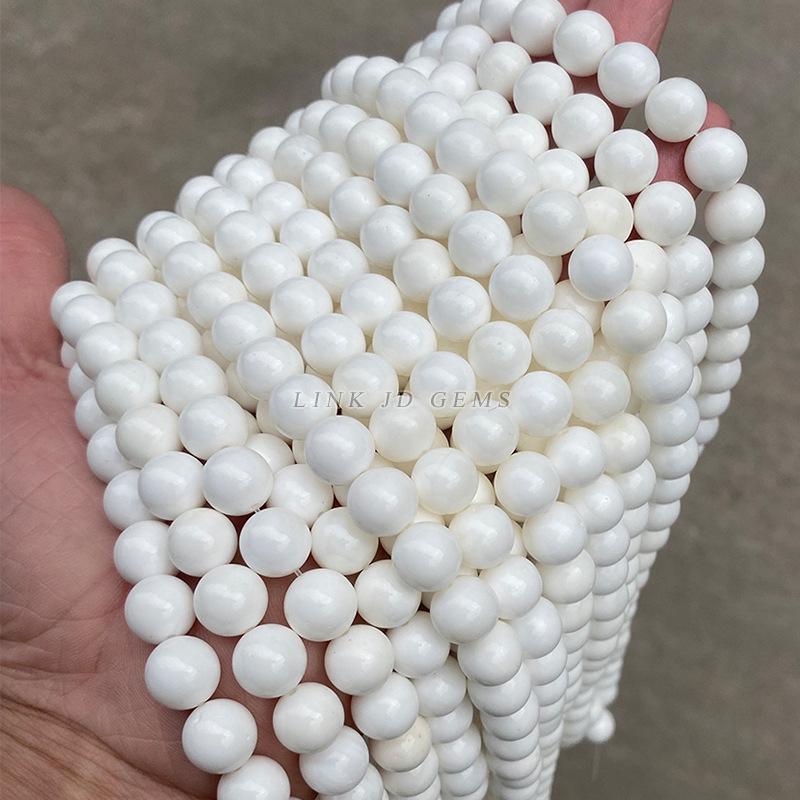 Jingde Jewelry: A-Grade Natural Hainan White Shell Pearl Bracelet with Round Beads for DIY Jewelry Accessories
