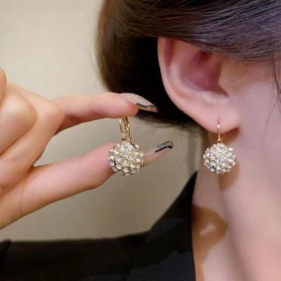 Trendy Minimalist Diamond Stud Earrings - Korean Style Luxury Circle Ear Jewelry
