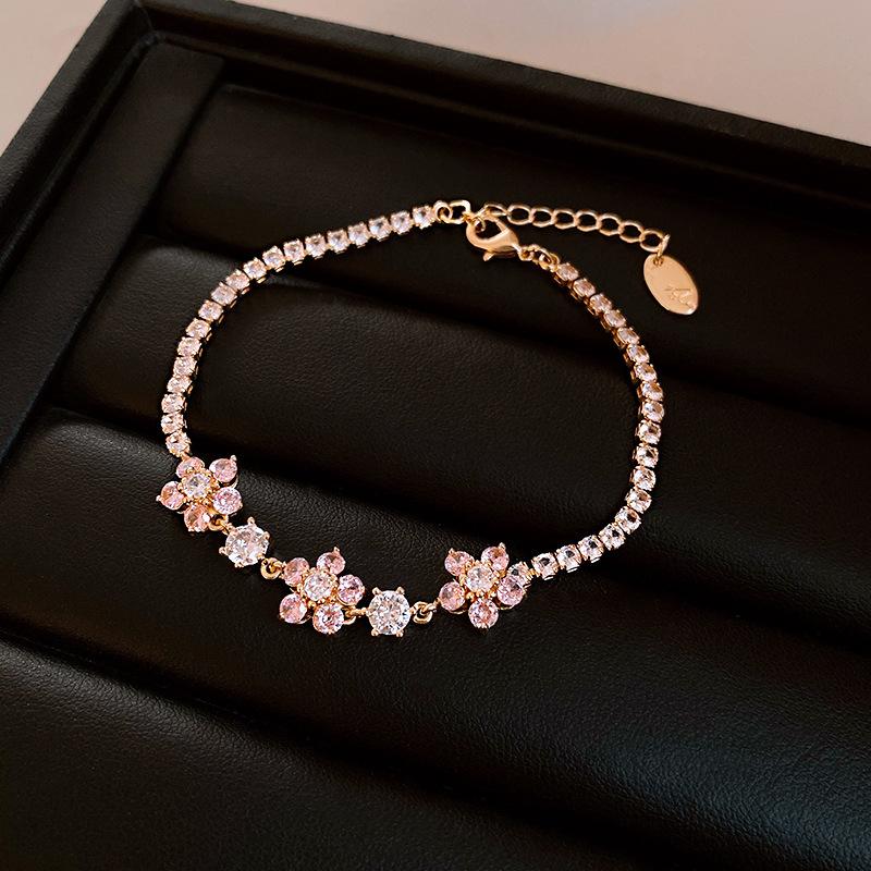 South Korea Dongdaemun Square Zircon Adjustable Bracelet Women's Simple Light Luxury Bracelet Personality Temperament High-end Jewelry