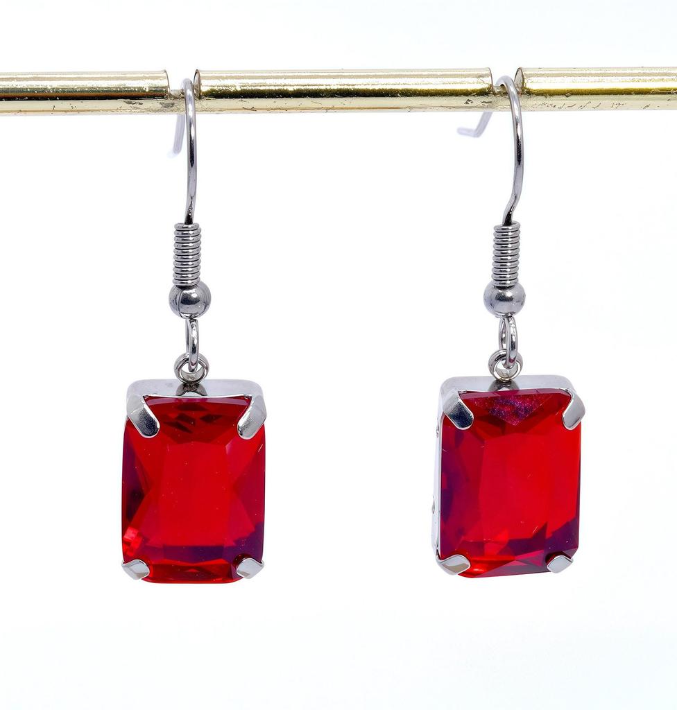 Stainless Steel Water Drop Zircon Earrings - Trendy, Colorful, Hot Selling