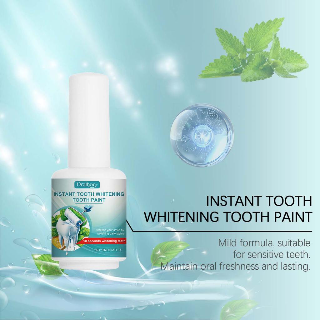 Oralhoe Teeth Stain Remover 15ml Cleans Stains and Plaque, Protects Teeth, and Whitens Teeth.