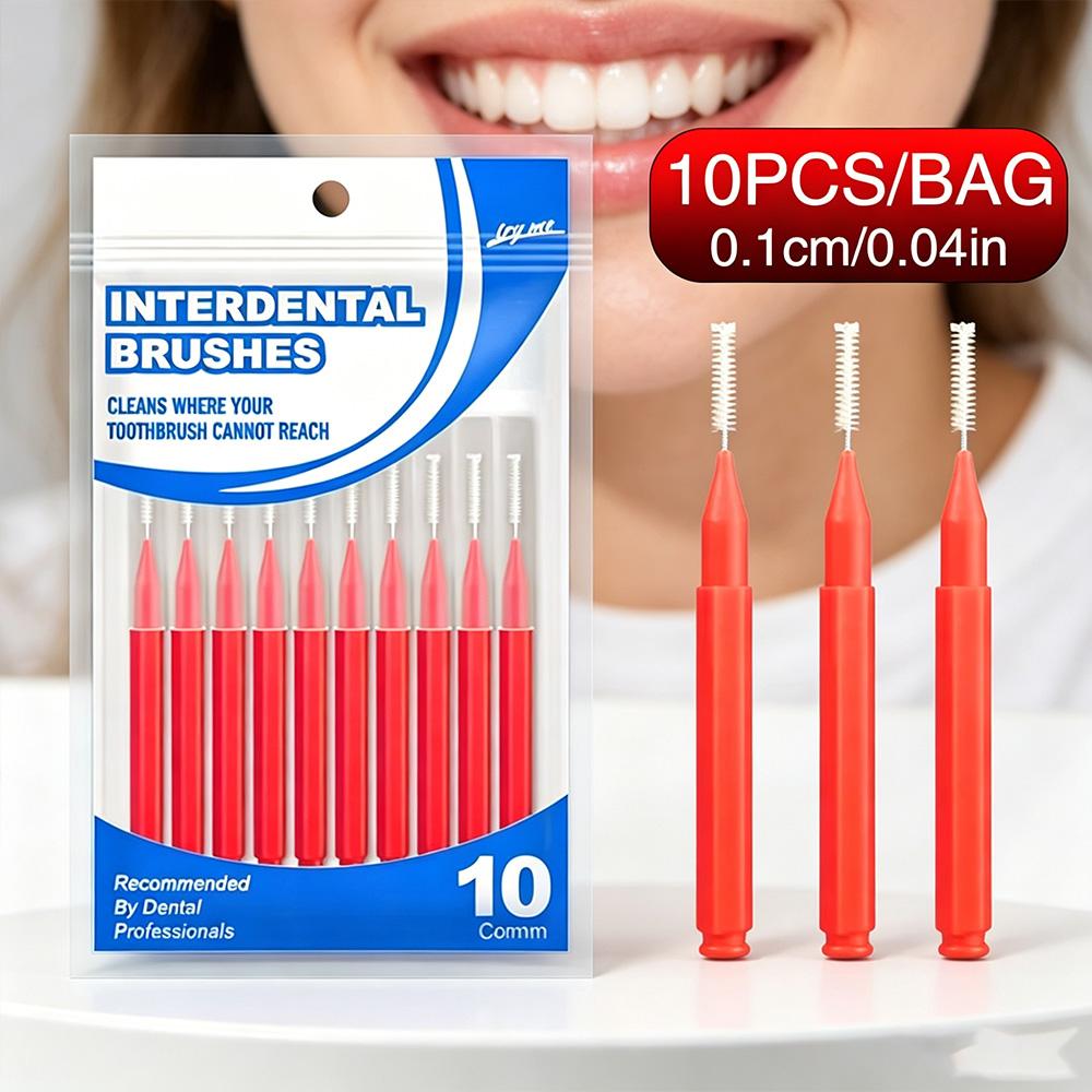 Oral Care Interdental Gap Brush 0.1cm/0.04in Portable Teeth Interspace Cleaner Disposable Dental Cleaning Tool