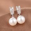 Baroque New Arrival: Large High-End Faux Pearl Earrings for Women, Socialite Lady Style Pearl Zircon Earrings