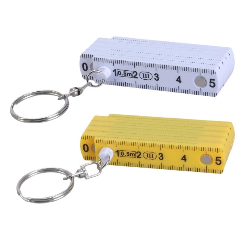 Mini Folding Ruler Keychain 50cm 10 Fold Plastic Ruler Keyring Hand  Travel Ruler Upgrades for Active  Measurements