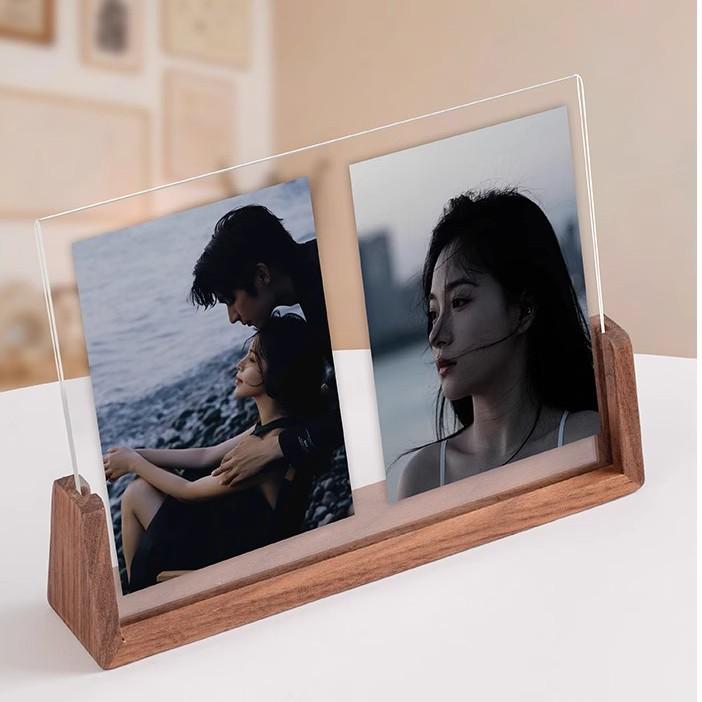 6-Inch U-Shaped Solid Wood Photo Frame with Acrylic, High-Definition Desktop Display