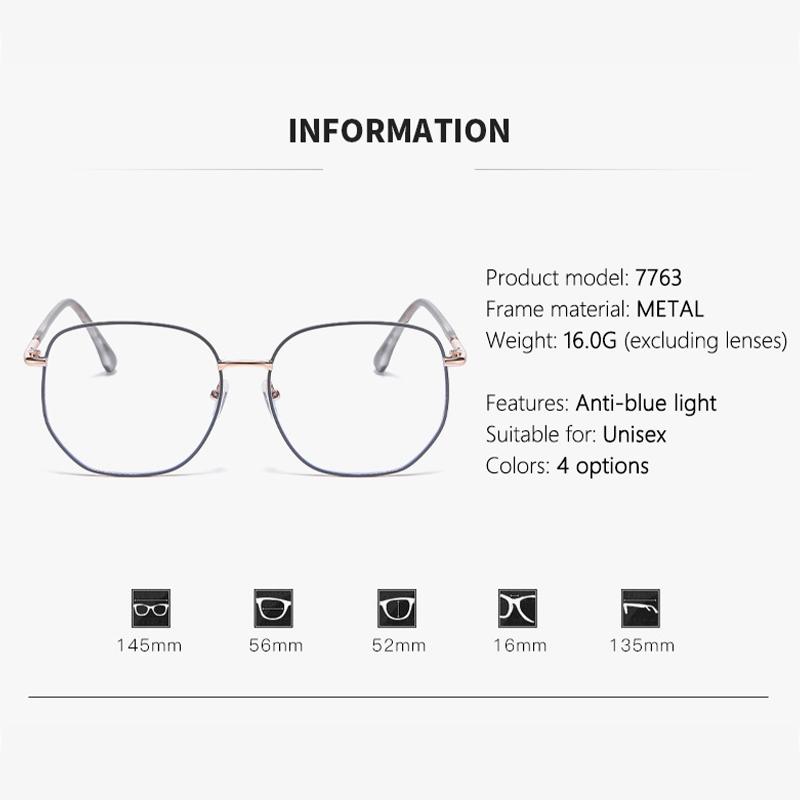 Po-sensitive Color-changing Gold Wire Frame Anti-blue Light Nearsighted Glasses - Elegant Business Style Model