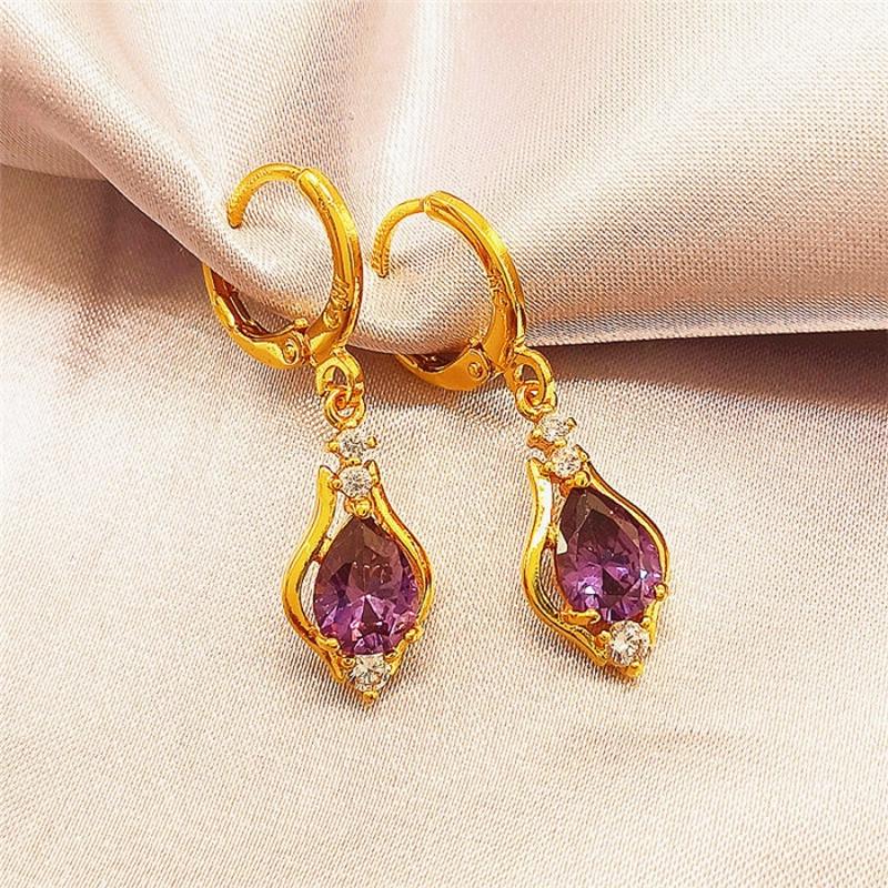 Stunning Multicolor Zircon Teardrop Earrings For Women - Fine Jewelry For Any Occasion Hoop Earring Women's Party Jewelry