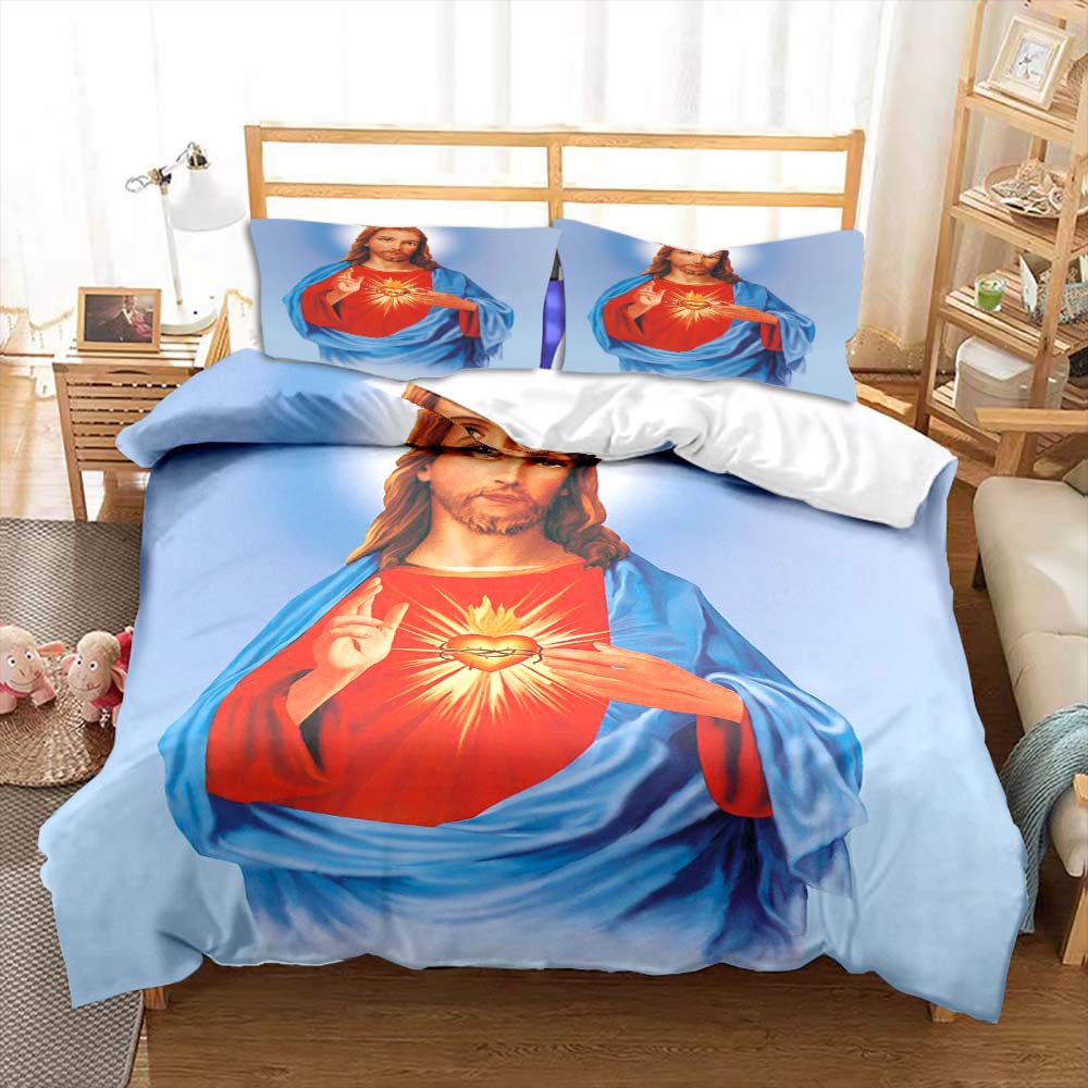 Jesus Virgin Mary Bedding Set Bedroom Twin Bedding Set Comforter Kids Adults Bed Duvet Cover Double King Comforter Home Decor