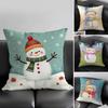 Snowman Cute Cushion Cover Pillowcase Ultra Soft Skin Friendly Fabric Cloud Like Comfort  Concealed Zipper