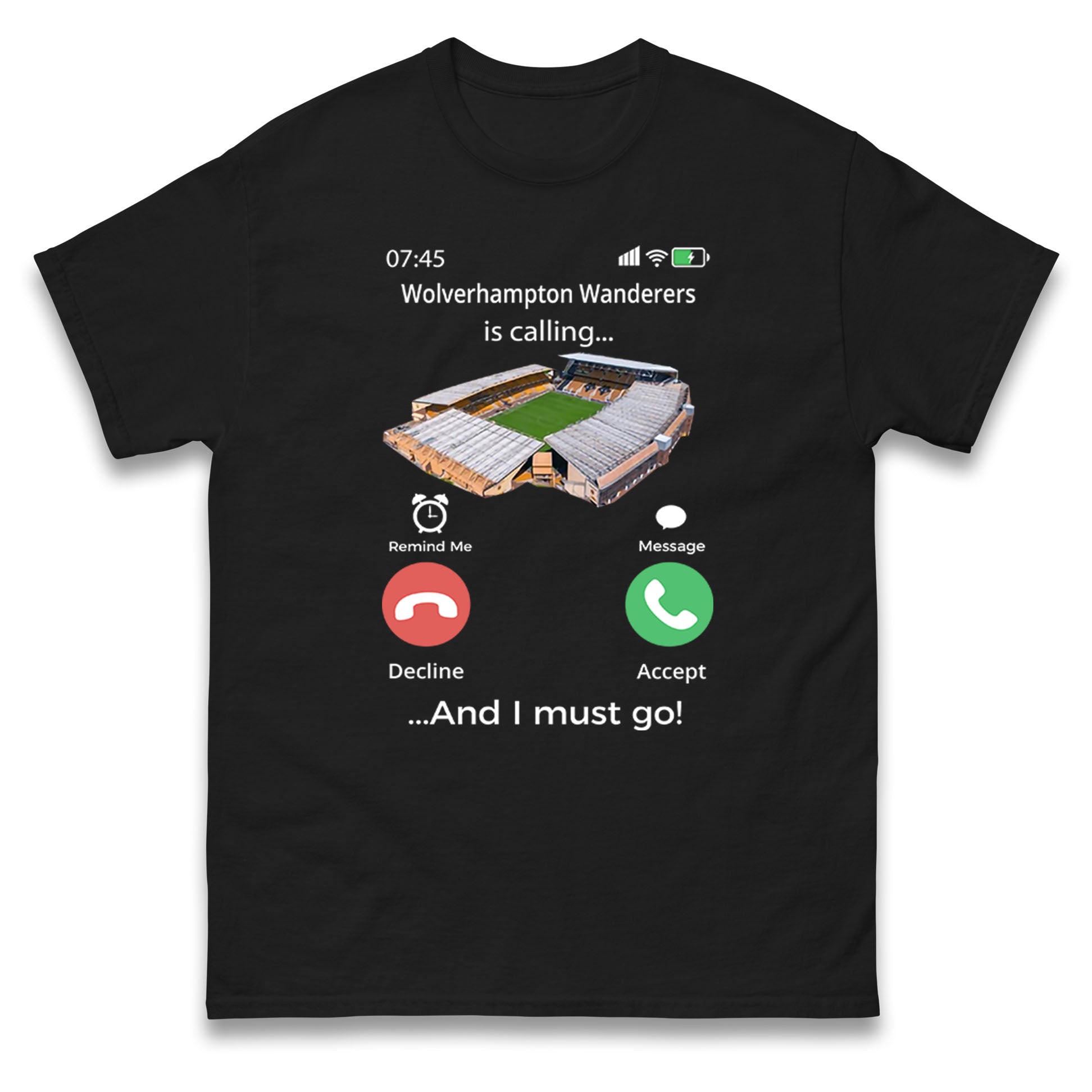 Wolverhampton Wanderers is Calling Mens T Shirt Womens Tops Tees S