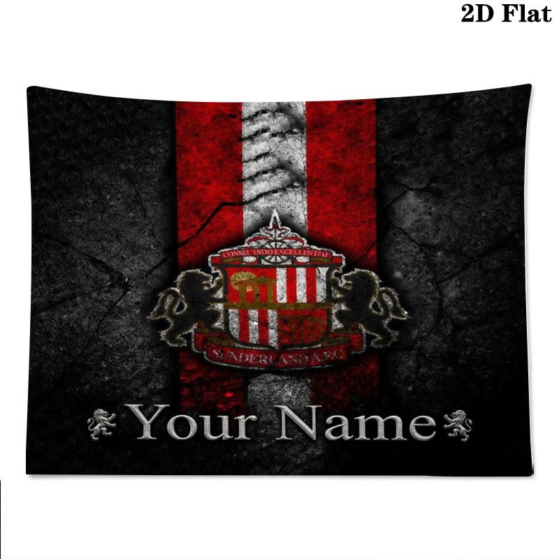 Sunderland A.F Custom Name Wall Tapestry Aesthetic Wall Hanging Printed Fabric Blanket Decorative Tapestries for Bedroom Living Room Home Decor