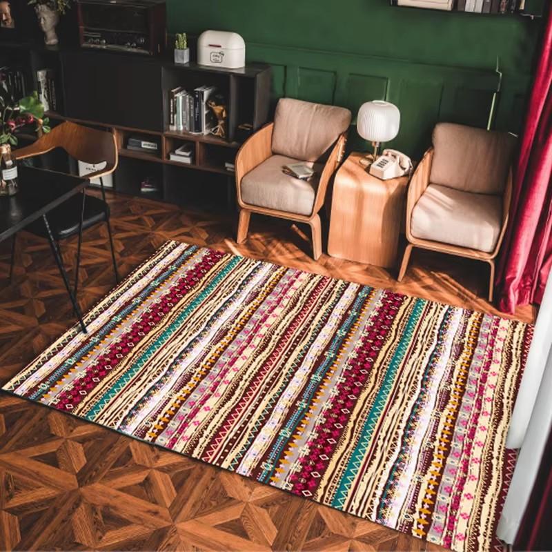 Bohemian Praní v pračce Koberec do obývacího pokoje Měkký Protiskluzový Etnický styl Koberec do ložnice Šatna Skládací Domácí dekorace