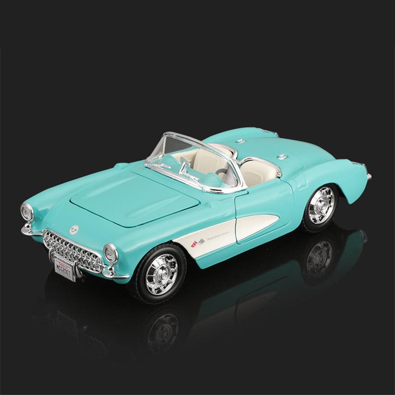 AABKB1 Maisto 1:24 Chevrolet Corvette 1957 Legierungs-Roadster Sportwagen Modell Druckguss Metall Klasse Klassische Retro-Fahrzeuge Automodell Kinderspielzeug Geschenk