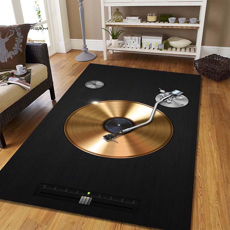 Retro-Musik-CD-Design Rutschfeste Bedruckte Fußmatte - Langlebig & Stilvoll für Wohnzimmer, Schlafzimmer, Spielzimmer, Waschküche, Eingangsbereich