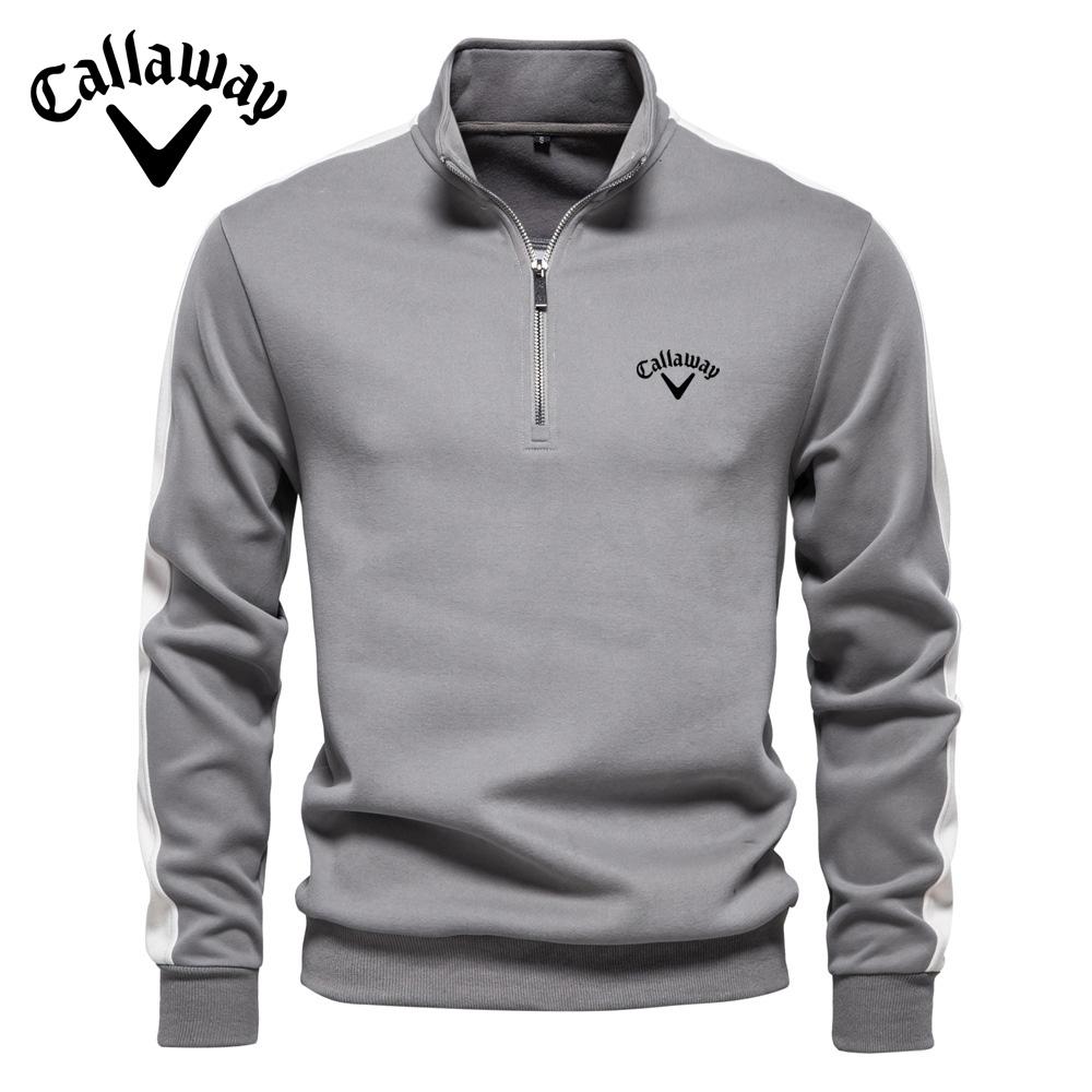 

Callaway Осень 2025 года, вышитая новая толстовка с длинным рукавом и воротником-стойкой, мужская спортивная толстовка с капюшоном, повседневное пальто S