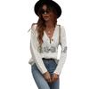 Autumn and winter new European and American button women's clothing loose solid color twisted rope knitted cardigan women's sweater women's