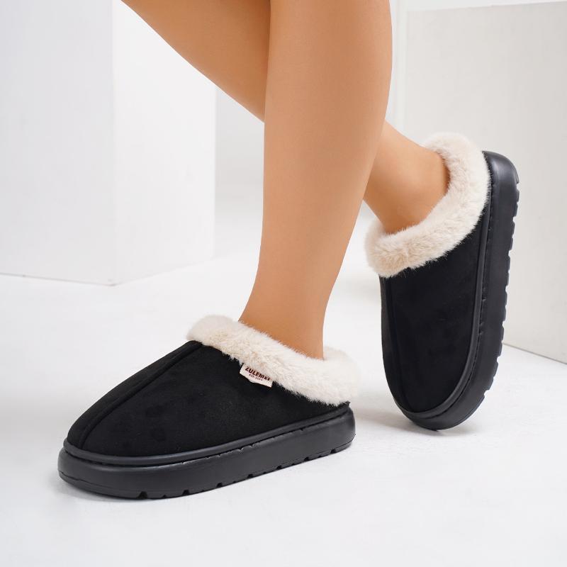 New Fluffy Slippers, Home Non-slip Warm Cotton Shoes, Winter Women Plus Thick Cotton Slippers