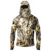 Men's Casual Leaf Camouflage Print Hoodie Long Sleeve Sun Protection Jacket Lightweight Breathable Outdoor Pullover with Zipper Pocket