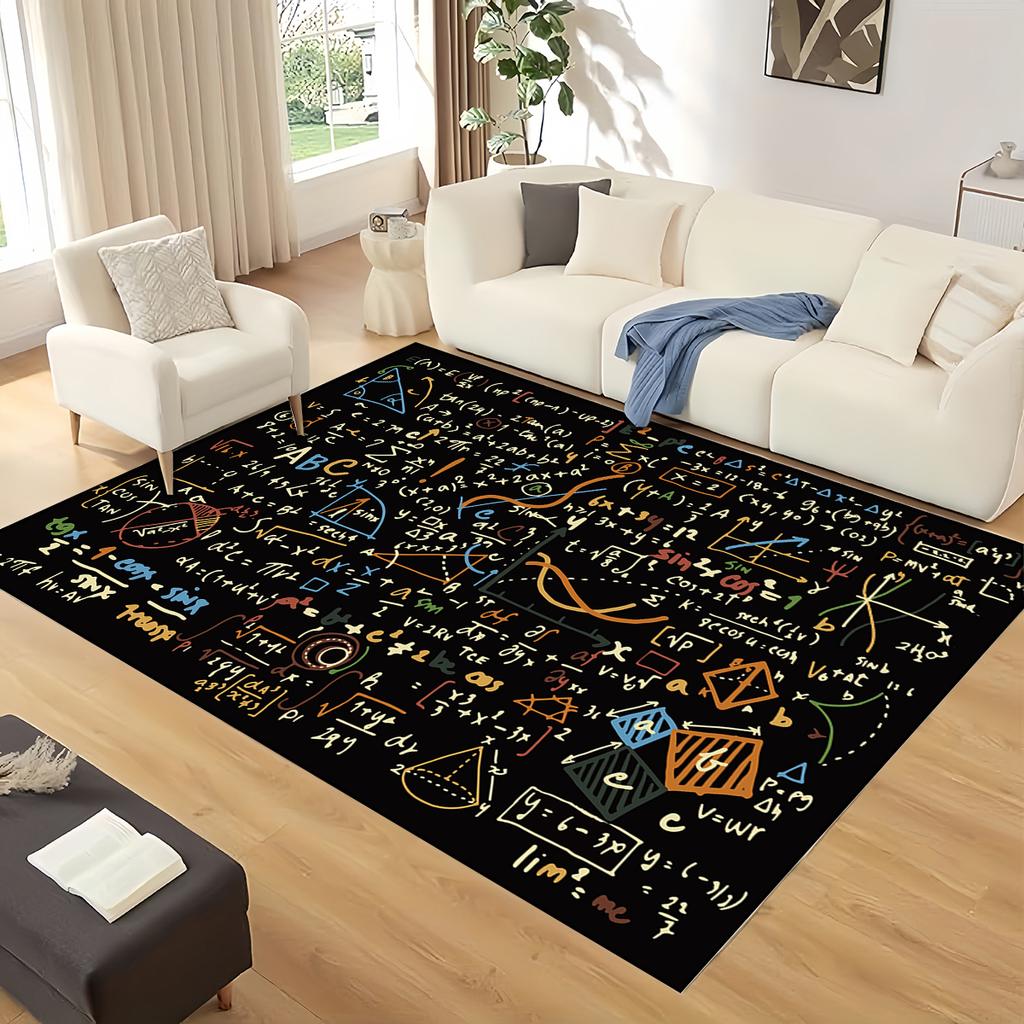 Retro Periodic Table of Elements Physics Formula Area Rug Carpet for Living Room Bedroom Home Decor,Non-slip for Sofa Doormat