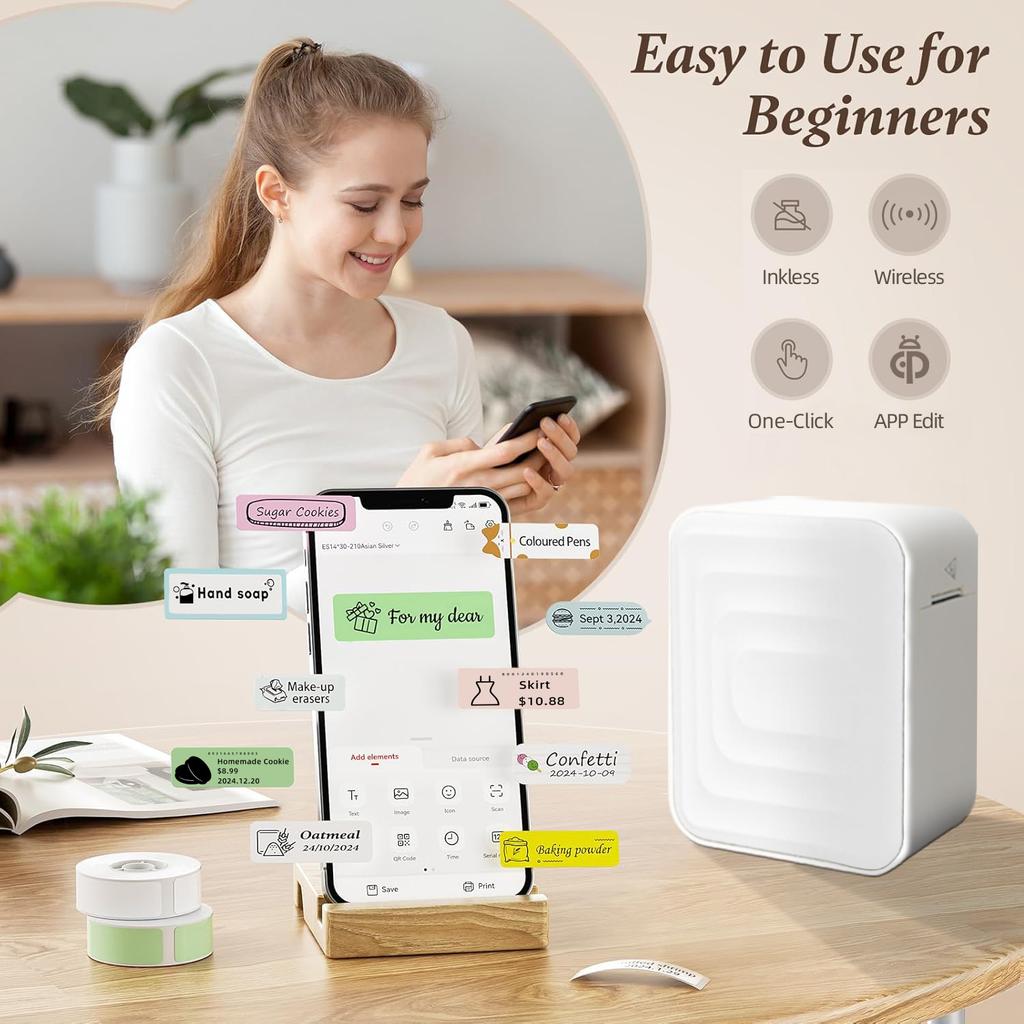 Factory Price M1 Portable Mini Handheld Jewelry Printer Colorful Half Inch Adhesive Wireless Interface Label Maker Stock