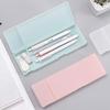 NUOLUX Pencil Case, Plastic Pen Box, Cute Pencil Case for Girls and Boys, Semi-Transparent, Set of 3