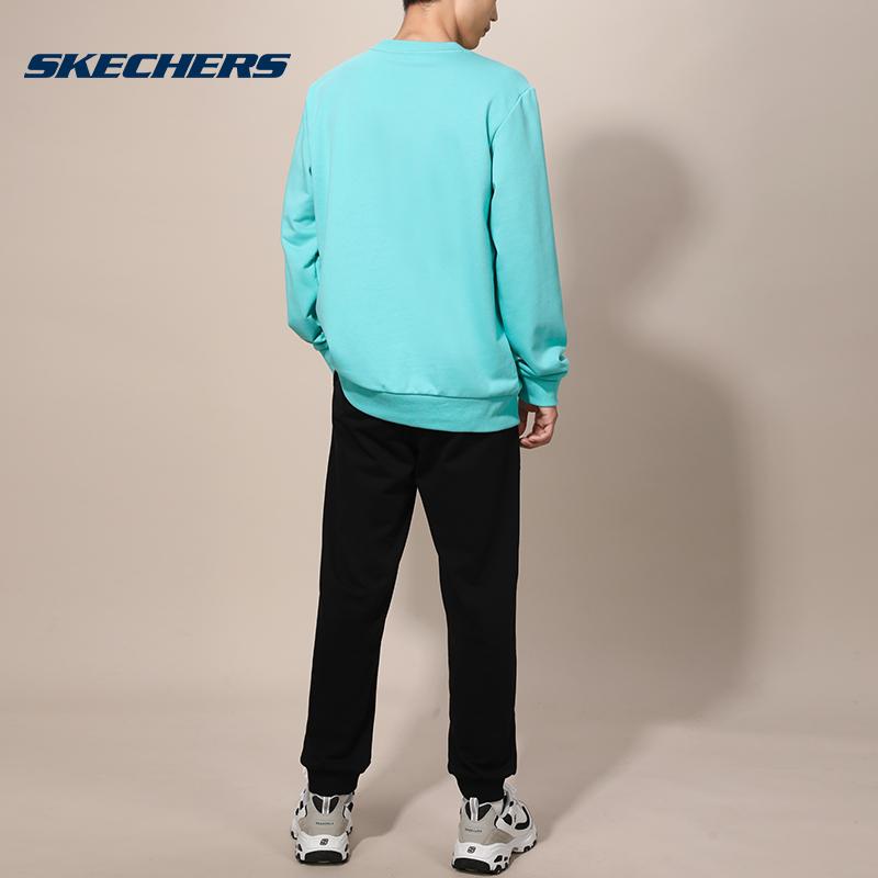 Skechers Autumn Sports Long Sleeve T-Shirt Loose Solid Color Round Neck Sweatshirt Men tops Pink Green L324M156-000U